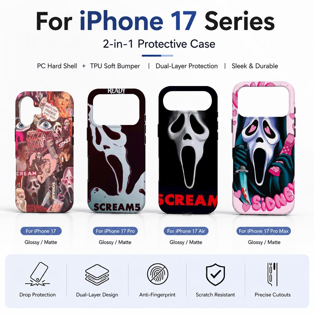 Shelly - Fear Scream Filmhoesje Telefoonhoesje Filmmateriaal 2-in-1