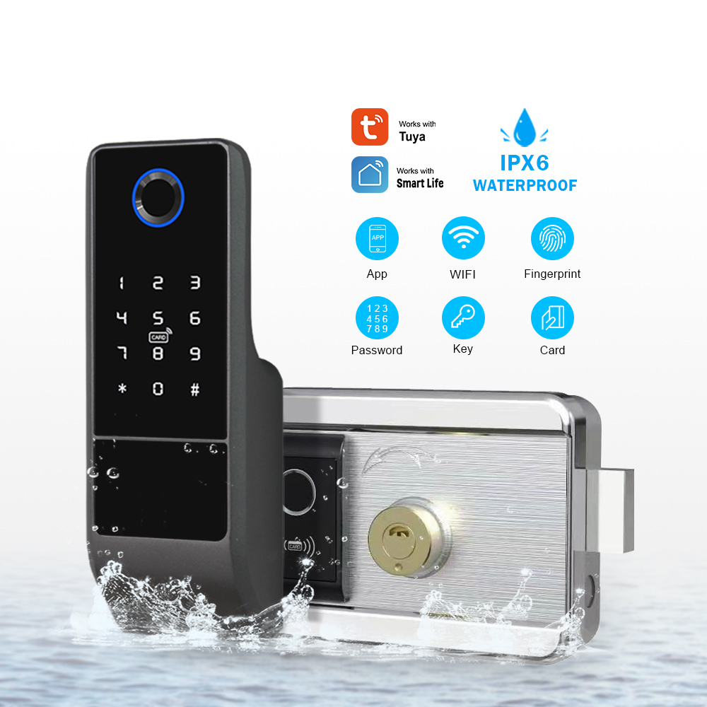 Tuya Smart - Waterdichte Tuya APP WiFi-slot Dubbelzijdig Elektronisch