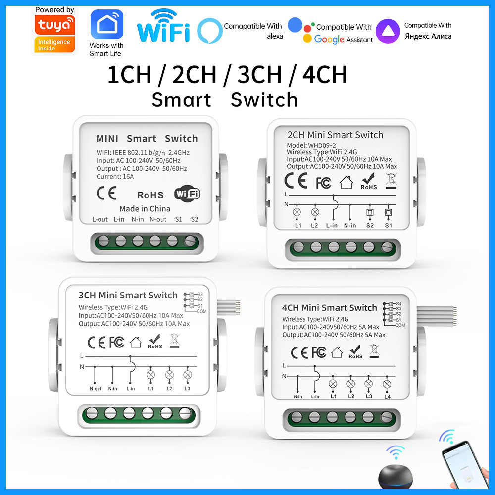 Tuya WiFi Smart Switch 1/2/3/4 - Tuya 4 Channel recensie en prijs