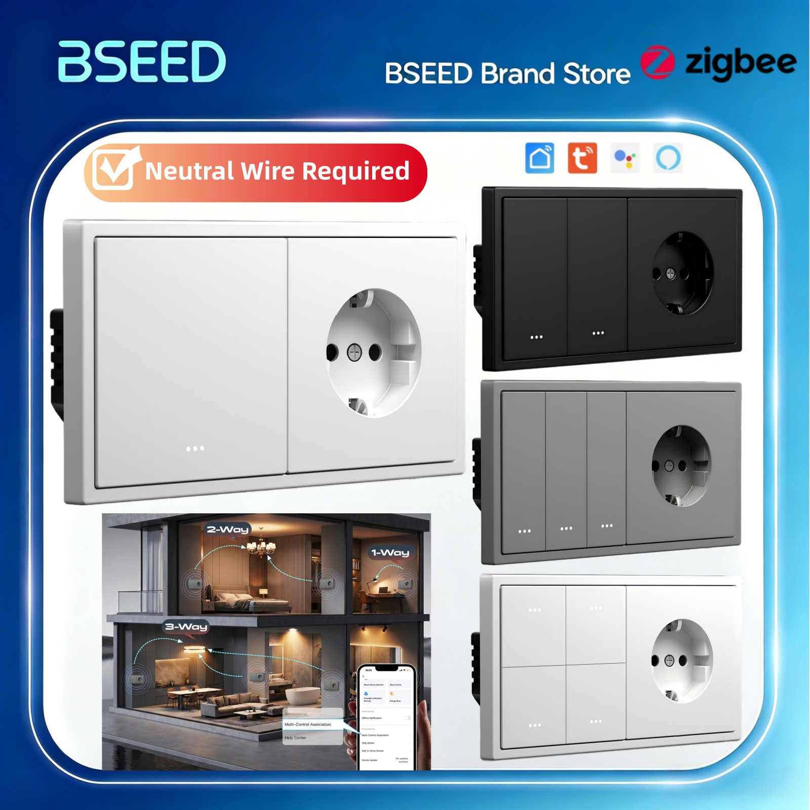 BSEED Zigbee Click Switch 1/2/ - Tuya 4 Channel recensie en prijs