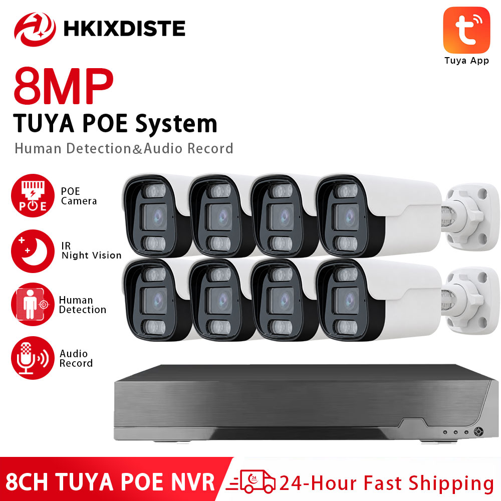 8MP 4K 8CH Tuya PoE beveiligin - Tuya 4 Channel recensie en prijs